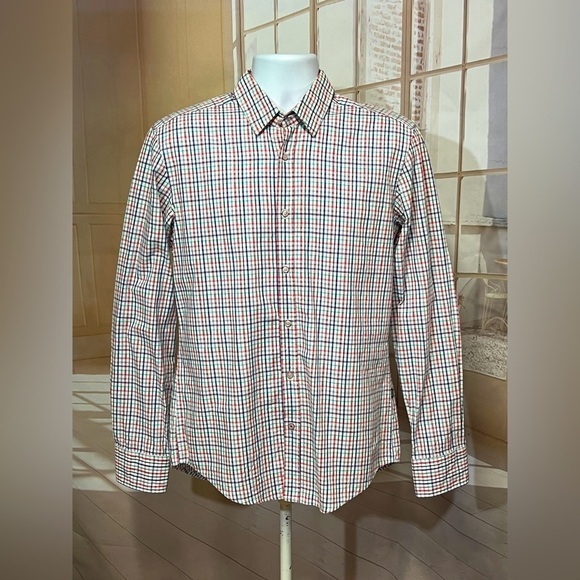 HUGO BOSS Slim Fit long sleeve plaid button down shirt size‎ M - Picture 1 of 13